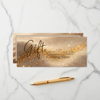 Luxury Glitter Gold Abstract Gift Certificate Advieskaart