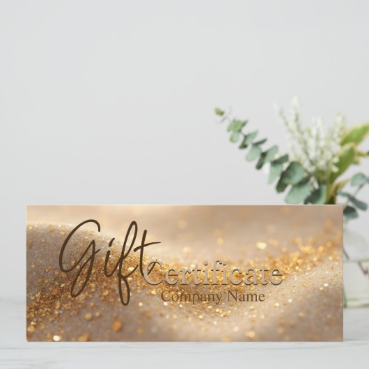 Luxury Glitter Gold Abstract Gift Certificate Advieskaart (Staand voorkant)