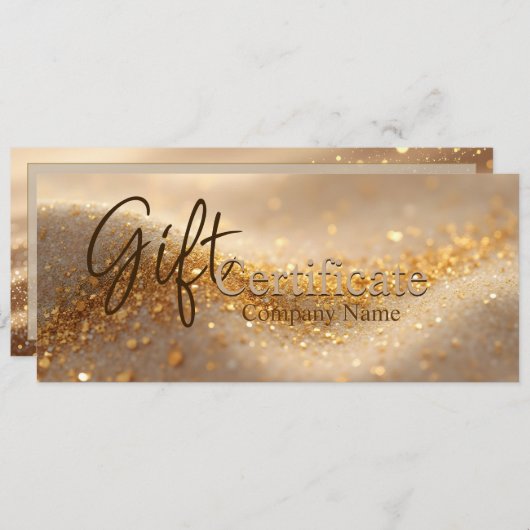 Luxury Glitter Gold Abstract Gift Certificate Advieskaart (Voorkant / Achterkant)