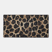 Luxury Glitter Gold Brown Black Leopard Pattern Bureaumat (Voorkant)