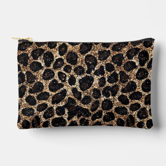 Luxury Glitter Gold Brown Black Leopard Pattern Etui (Voorkant)