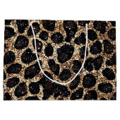 Luxury Glitter Gold Brown Black Leopard Pattern Groot Cadeauzakje (Achterkant)