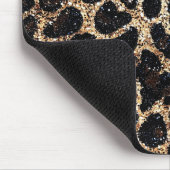 Luxury Glitter Gold Brown Black Leopard Pattern Muismat (Hoek)