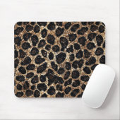 Luxury Glitter Gold Brown Black Leopard Pattern Muismat (Met muis)