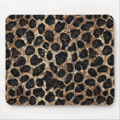 Luxury Glitter Gold Brown Black Leopard Pattern Muismat (Voorkant)