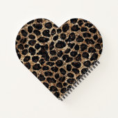 Luxury Glitter Gold Brown Black Leopard Pattern Notitieboek (Achterkant)