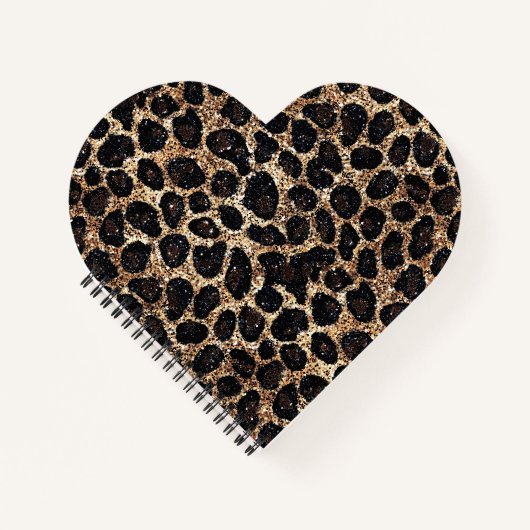 Luxury Glitter Gold Brown Black Leopard Pattern Notitieboek (Voorkant)
