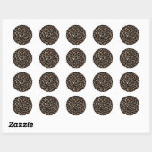 Luxury Glitter Gold Brown Black Leopard Pattern Ronde Sticker (Vel)