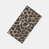 Luxury Glitter Gold Brown Black Leopard Pattern Servet (Hoek)