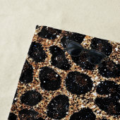 Luxury Glitter Gold Brown Black Leopard Pattern Strandlaken (In situ)