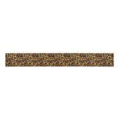 Luxury Glitter Gold Brown Rust Leopard Pattern Grosgrain Lint (Voorkant)