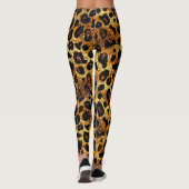 Luxury Glitter Gold Brown Rust Leopard Pattern Leggings (Achterkant)