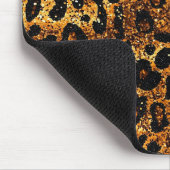 Luxury Glitter Gold Brown Rust Leopard Pattern Muismat (Hoek)