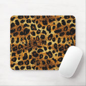 Luxury Glitter Gold Brown Rust Leopard Pattern Muismat (Met muis)