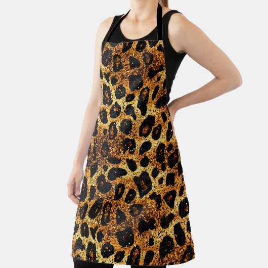 Luxury Glitter Gold Brown Rust Leopard Pattern Schort (Insitu)