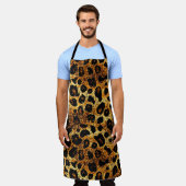 Luxury Glitter Gold Brown Rust Leopard Pattern Schort (Gedragen)