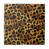 Luxury Glitter Gold Brown Rust Leopard Pattern Tegeltje (Voorkant)