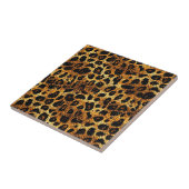 Luxury Glitter Gold Brown Rust Leopard Pattern Tegeltje (Zijkant)