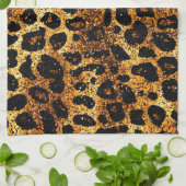 Luxury Glitter Gold Brown Rust Leopard Pattern Theedoek (Gevouwen)