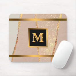 Luxury Glitter Roos Gold Monogramed Muismat