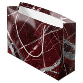 Luxury glossy red marble groot cadeauzakje (Achterkant Gekanteld)