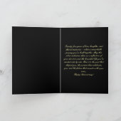 Luxury Gold 25th Wedding Anniversary Bouquet Kaart (Binnen)