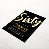 Luxury Gold '60' volwassen mijlpaal 60e verjaardag Folie Uitnodiging (Gedraaid)