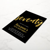 Luxury Gold '70' mijlpaal 70e verjaardag Folie Uitnodiging (Gedraaid)