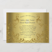 Luxury Gold Abstract Peacock Wedding Kaart (Voorkant)
