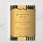 Luxury Gold Afstuderen Uitnodiging - Elegant (Voorkant)