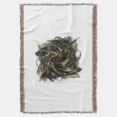 Luxury Gold and Black Abstract Marble Ink Flow Deken (Voorkant Verticaal)