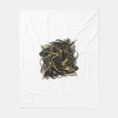 Luxury Gold and Black Abstract Marble Ink Flow Fleece Deken (Voorkant)