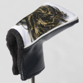Luxury Gold and Black Abstract Marble Ink Flow Golfheadcover (3/4 voorkant)