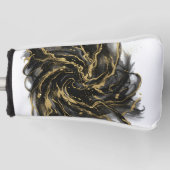 Luxury Gold and Black Abstract Marble Ink Flow Golfheadcover (Voorkant)