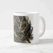 Luxury Gold and Black Abstract Marble Ink Flow Grote Koffiekop (Voorkant rechts)