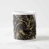 Luxury Gold and Black Abstract Marble Ink Flow Grote Koffiekop (Voorkant)