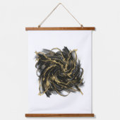 Luxury Gold and Black Abstract Marble Ink Flow Hangend Wandkleed (Voorkant)