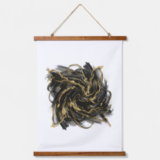 Luxury Gold and Black Abstract Marble Ink Flow Hangend Wandkleed