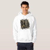 Luxury Gold and Black Abstract Marble Ink Flow Hoodie (Voorkant volledig)
