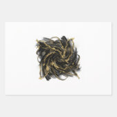 Luxury Gold and Black Abstract Marble Ink Flow Inpakpapier Vel (Voorkant)
