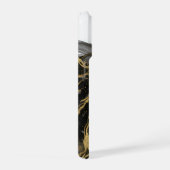 Luxury Gold and Black Abstract Marble Ink Flow iPhone Hoesje (Rechterkant)