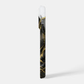 Luxury Gold and Black Abstract Marble Ink Flow iPhone Hoesje (Linkerkant)