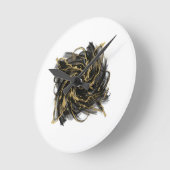 Luxury Gold and Black Abstract Marble Ink Flow Ronde Klok (Hoek)