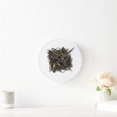 Luxury Gold and Black Abstract Marble Ink Flow Ronde Klok (Huis)