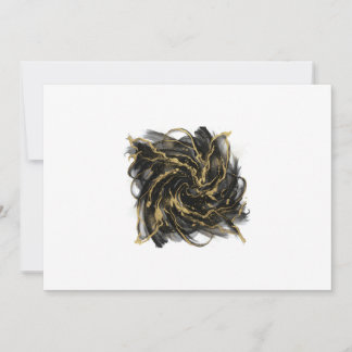 Luxury Gold and Black Abstract Marble Ink Flow Save The Date