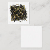 Luxury Gold and Black Abstract Marble Ink Flow Vierkante Visitekaartje (Voorkant / Achterkant)