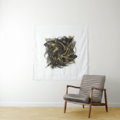 Luxury Gold and Black Abstract Marble Ink Flow Wandkleed (In Situ (horizontaal))