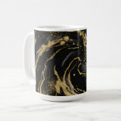 Luxury Gold and Black Abstract Marble  Koffiemok (Voorkant links)