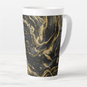 Luxury Gold and Black Abstract Marble  Latte Mok (Rechterhoek)