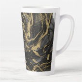 Luxury Gold and Black Abstract Marble Latte Mok (Rechts)